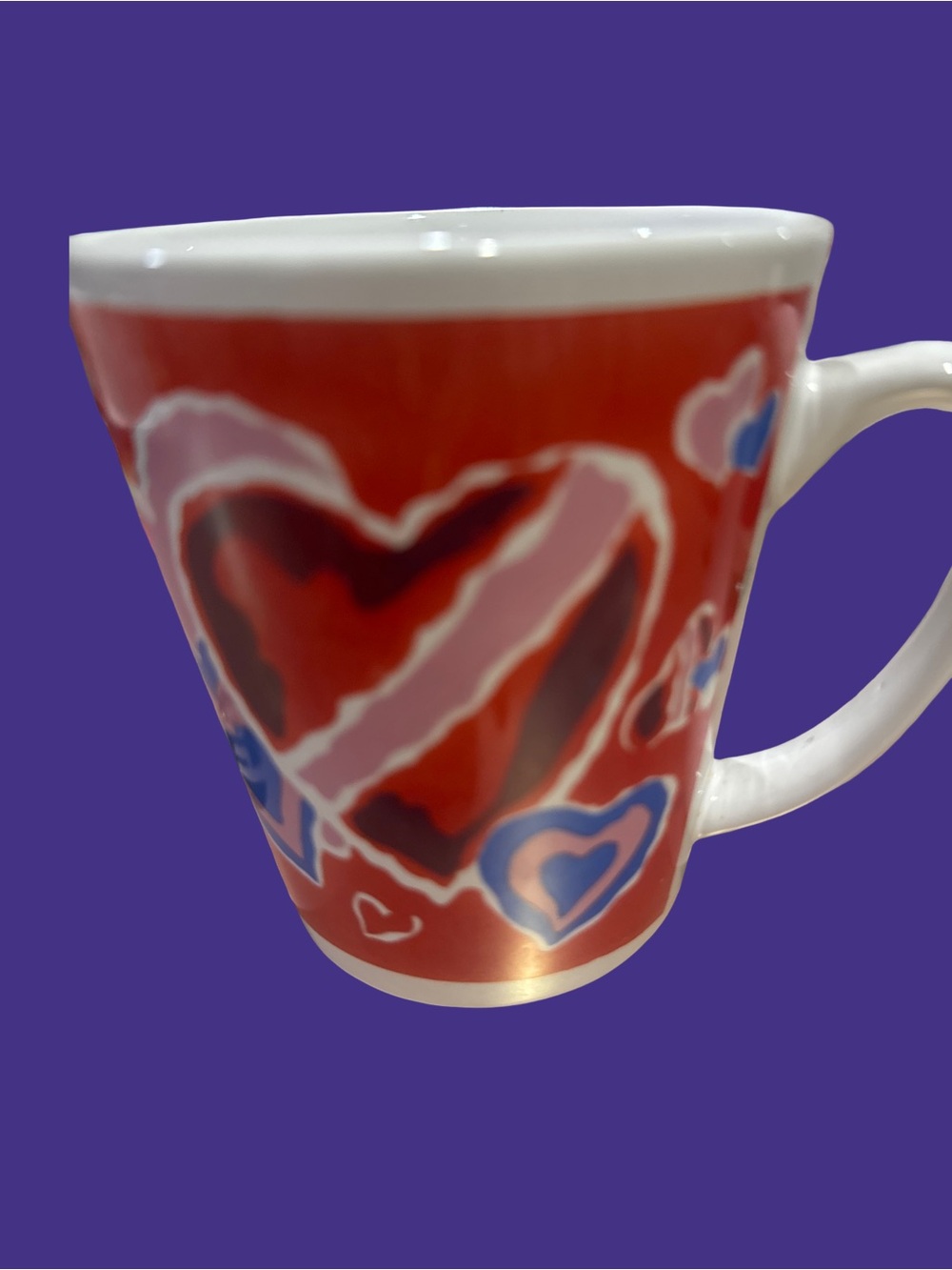 Red Heart Pattern Ceramic Mug